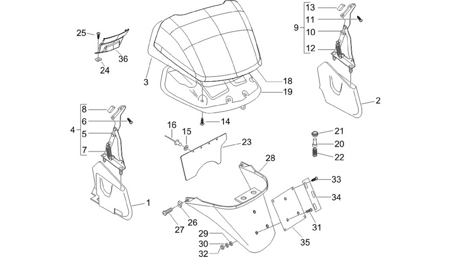 Rear cover - Splash guard
