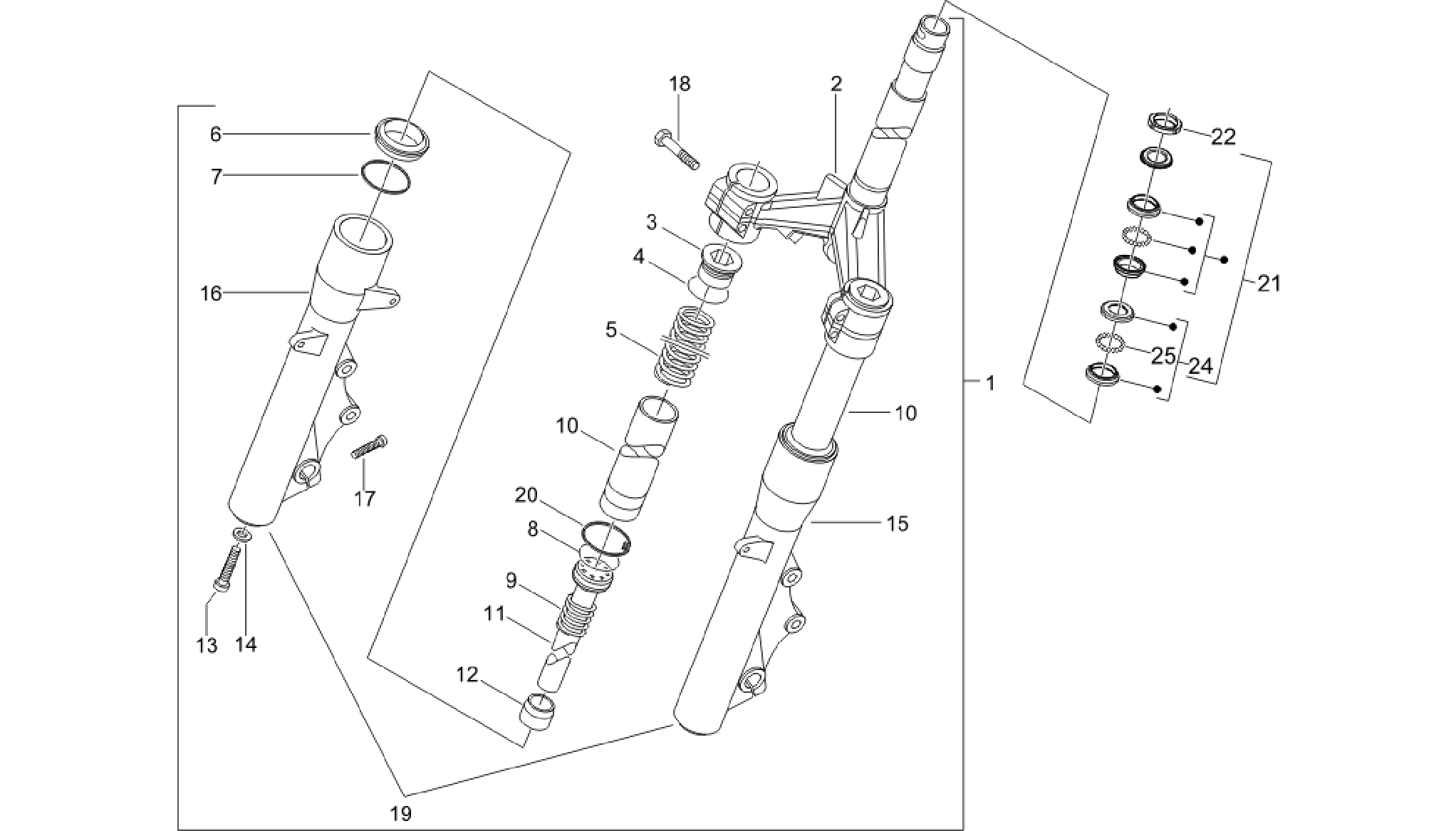 Fork/steering tube - Steering bearing unit