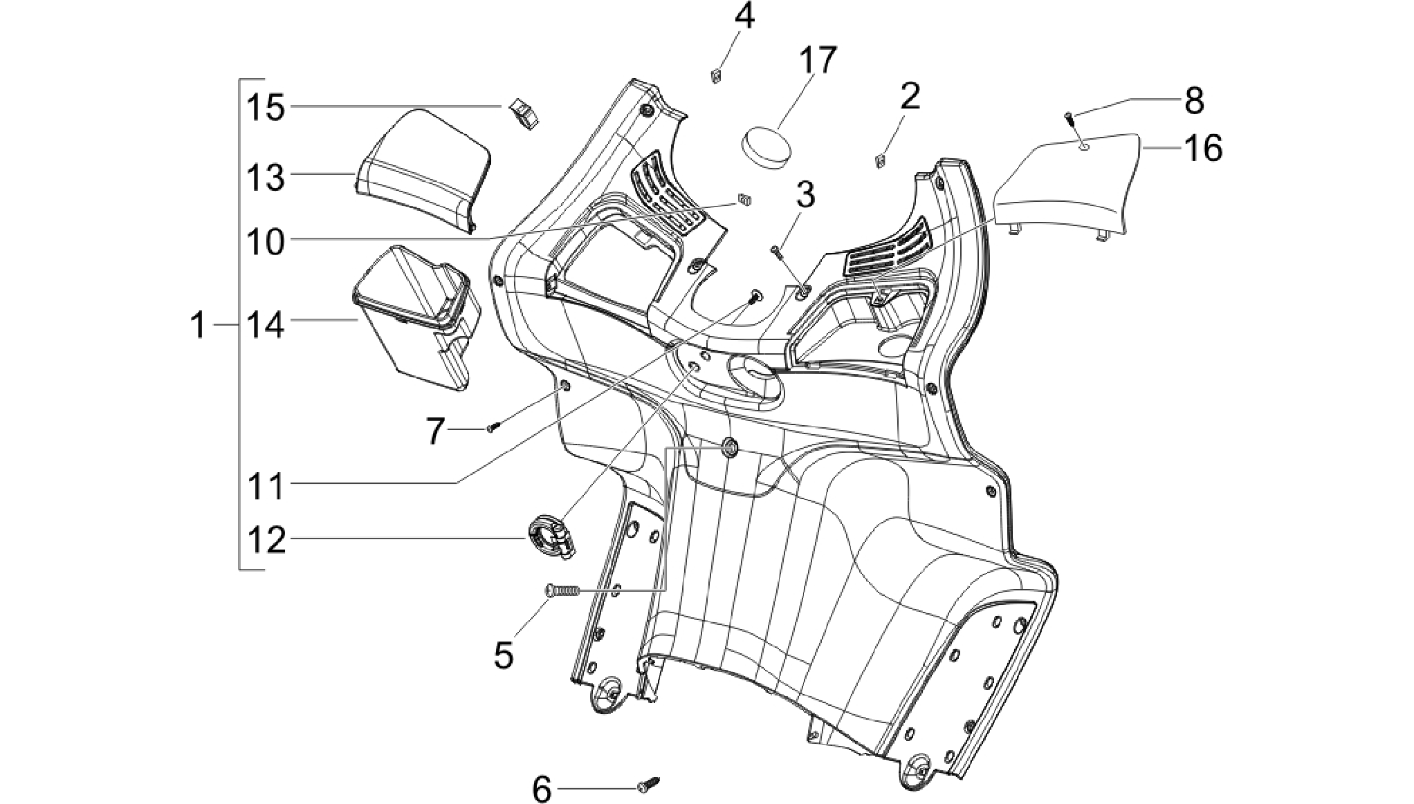 Front glove-box - Knee-guard panel