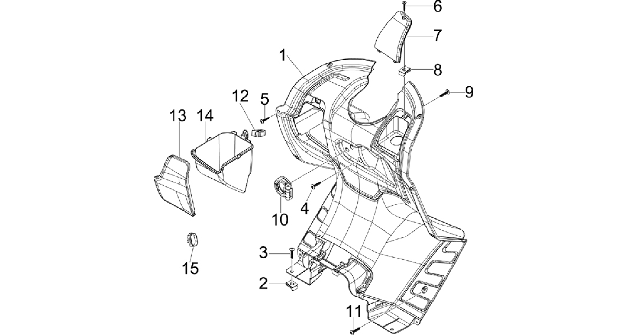 Front glove-box - Knee-guard panel