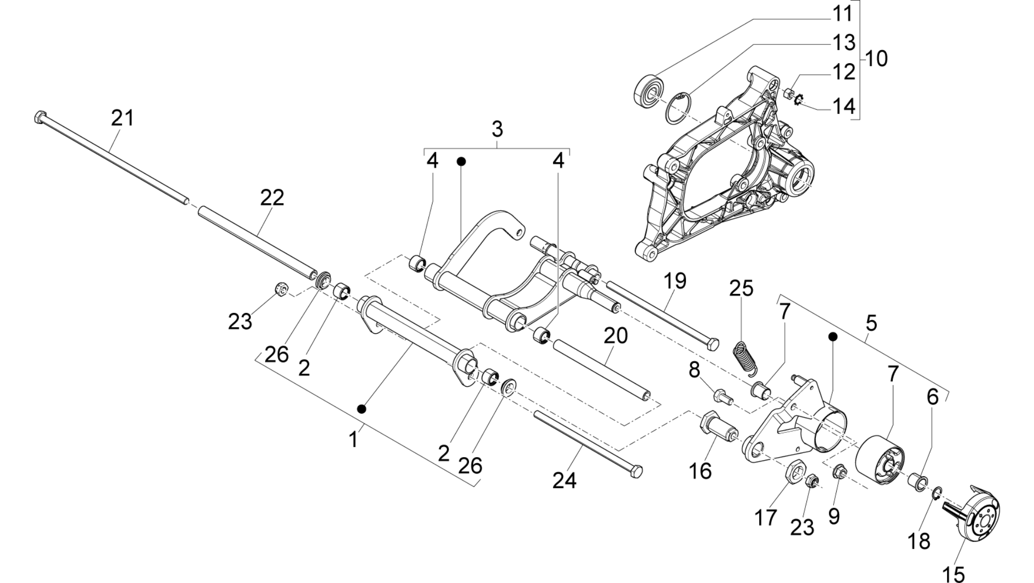 Swinging arm