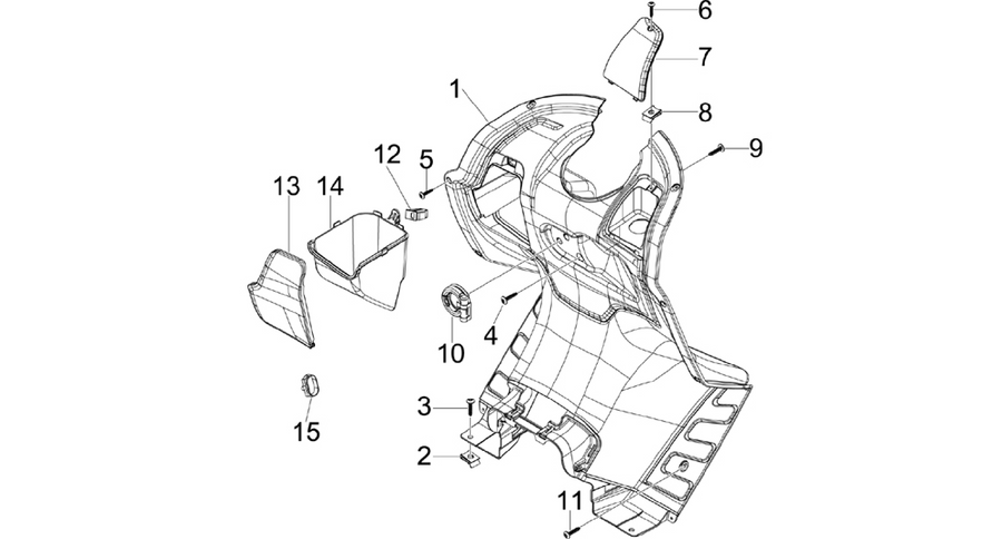 Front glove-box - Knee-guard panel