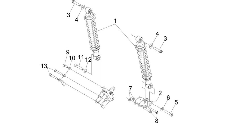 Rear suspension - Shock absorber/s