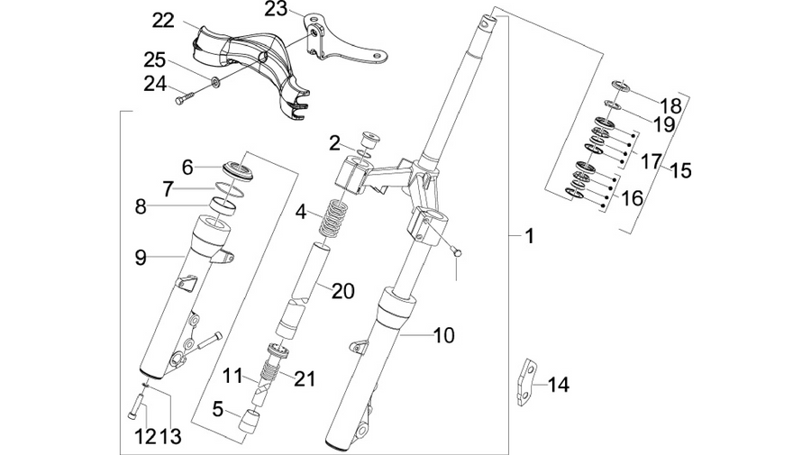 Fork/steering tube - Steering bearing unit