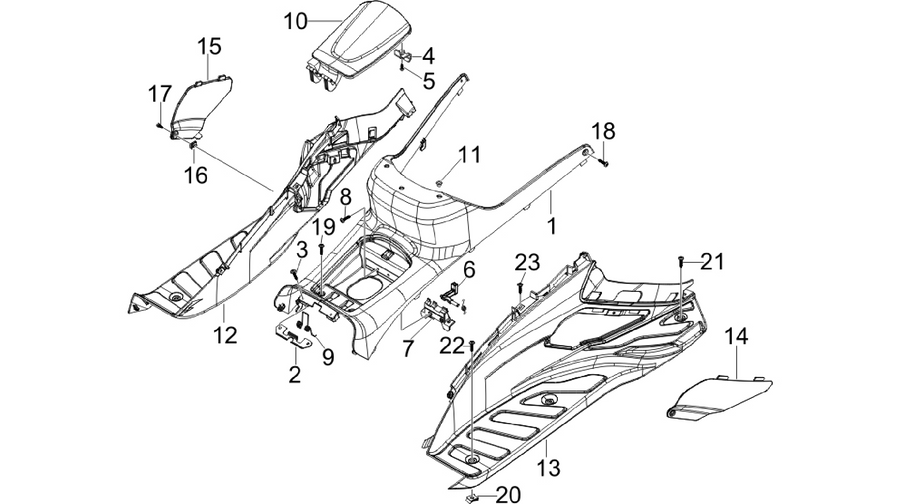 Central cover - Footrests