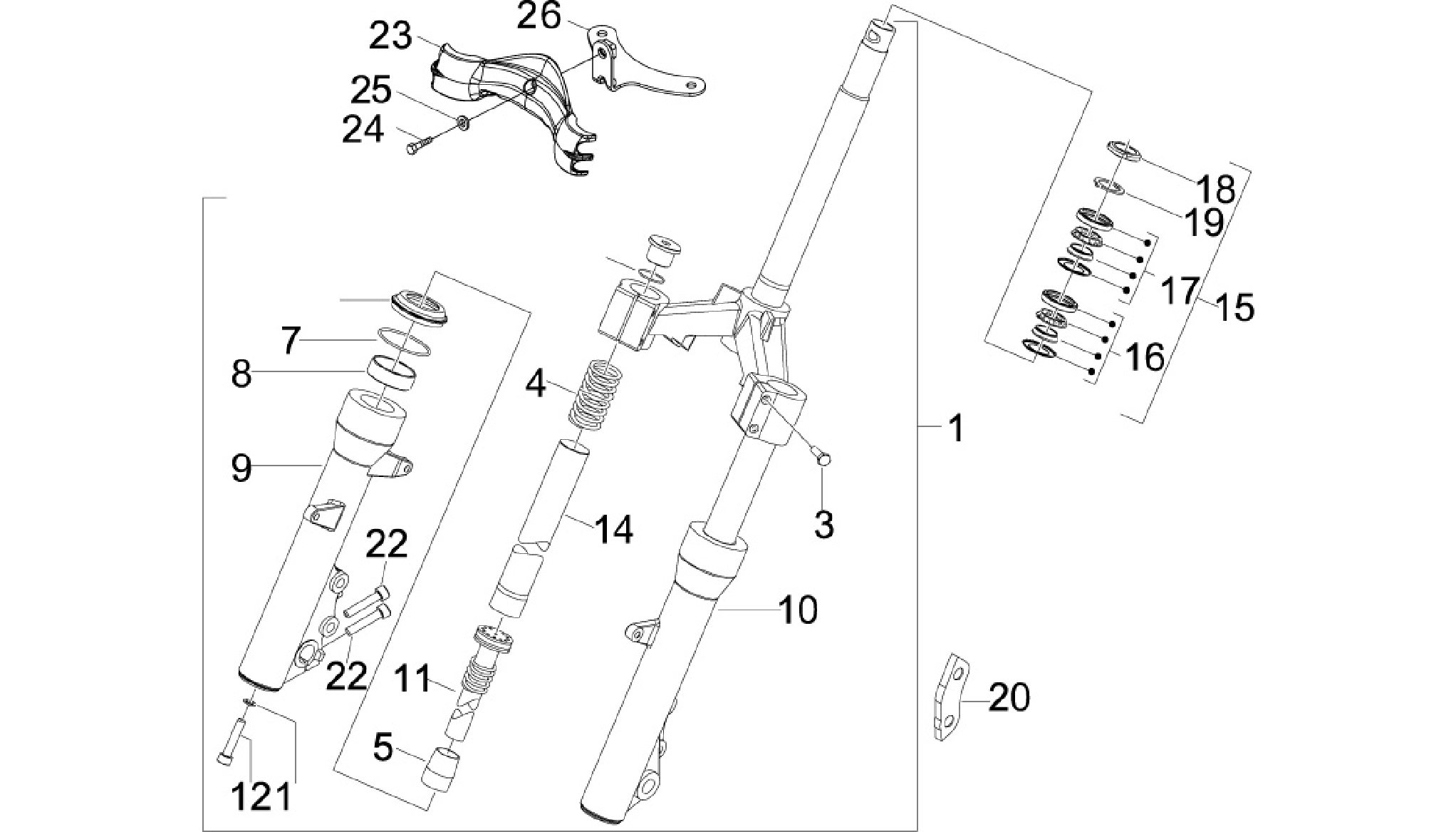 Fork/steering tube - Steering bearing unit