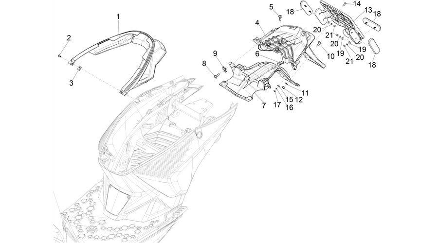 Rear cover - Splash guard