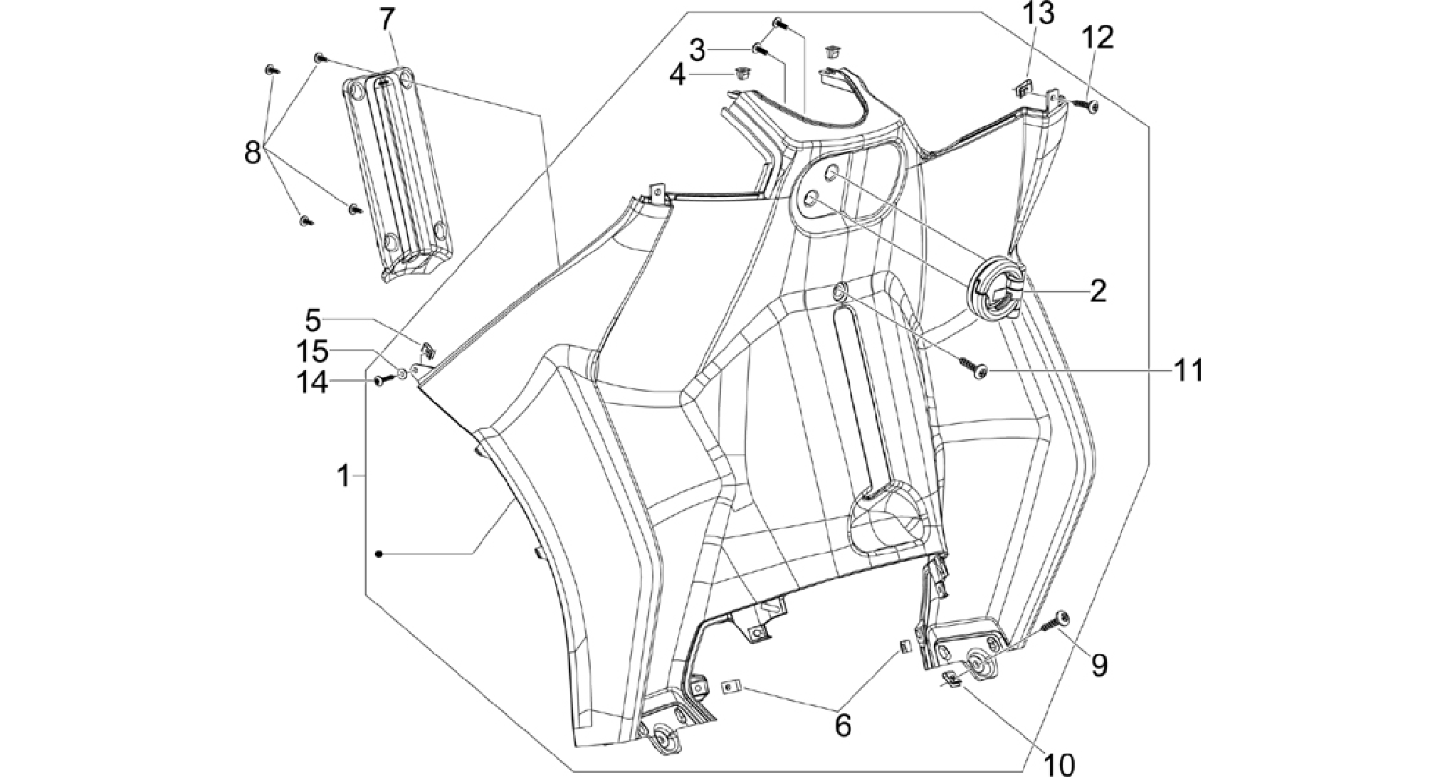 Front glove-box - Knee-guard panel