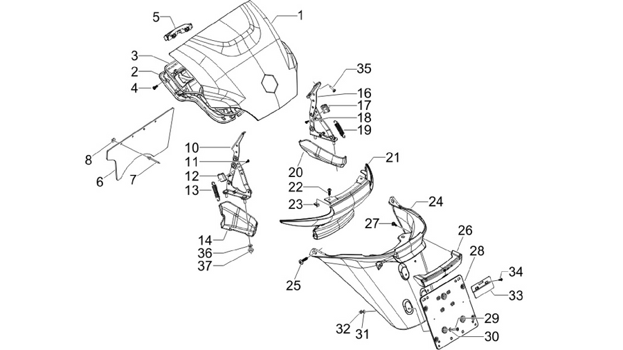 Rear cover - Splash guard