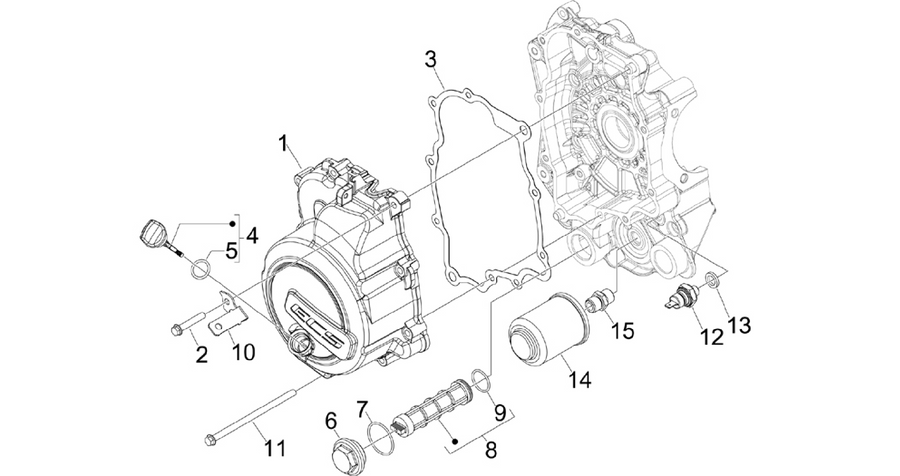 Flywheel magneto cover - Oil filter