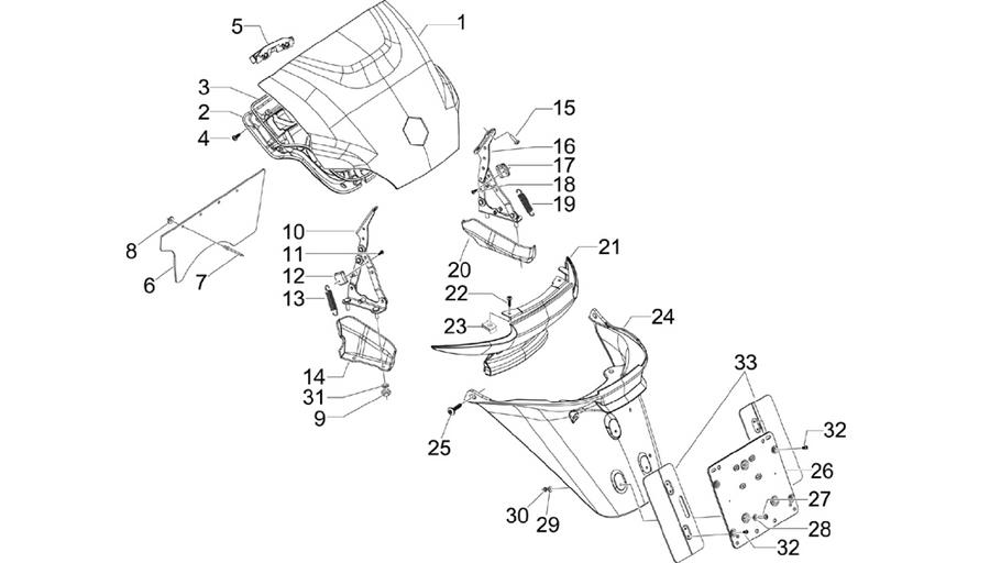 Rear cover - Splash guard
