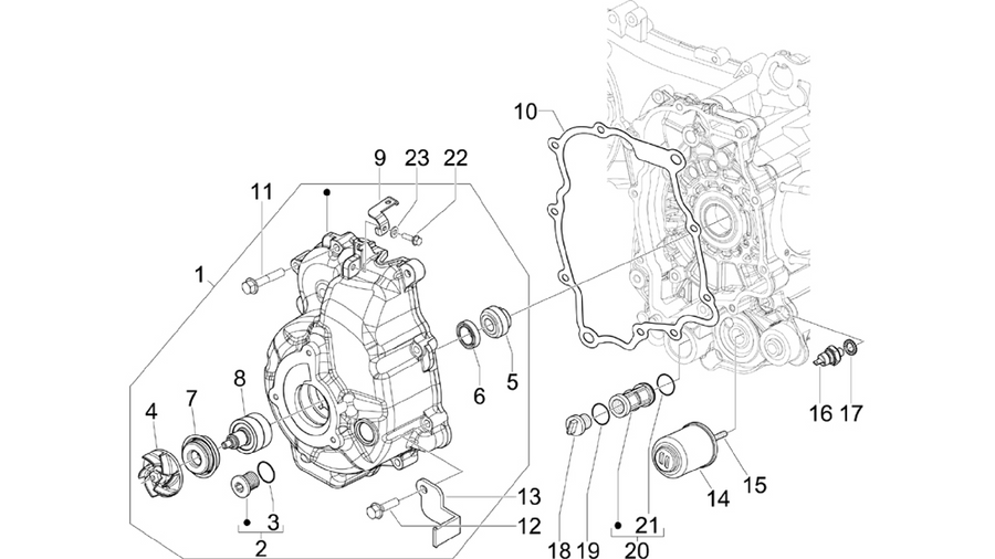 Flywheel magneto cover - Oil filter