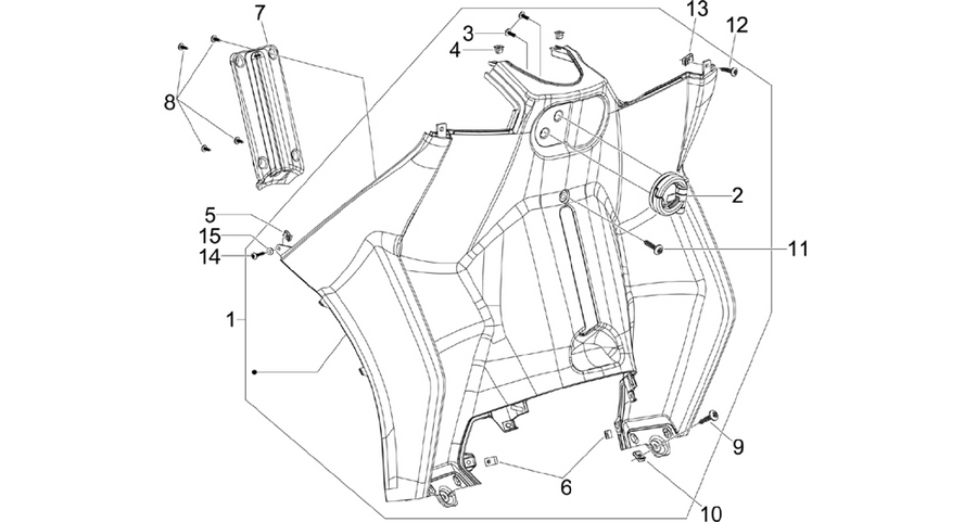 Front glove-box - Knee-guard panel