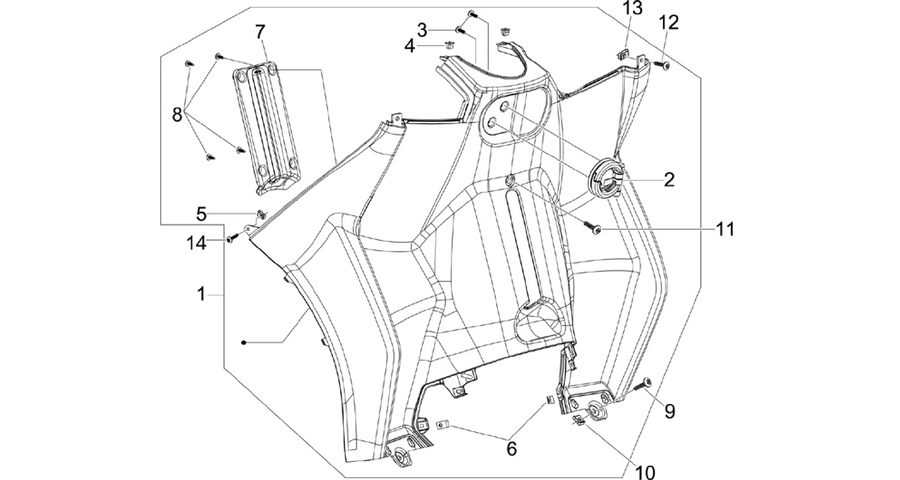 Front glove-box - Knee-guard panel