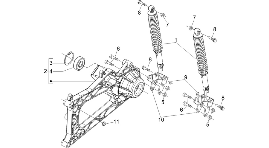 Rear suspension - Shock absorber/s