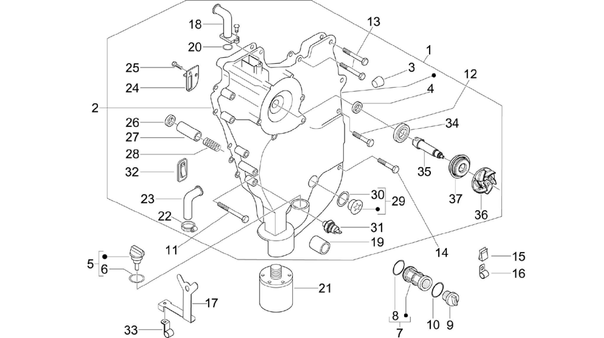 Flywheel magneto cover - Oil filter
