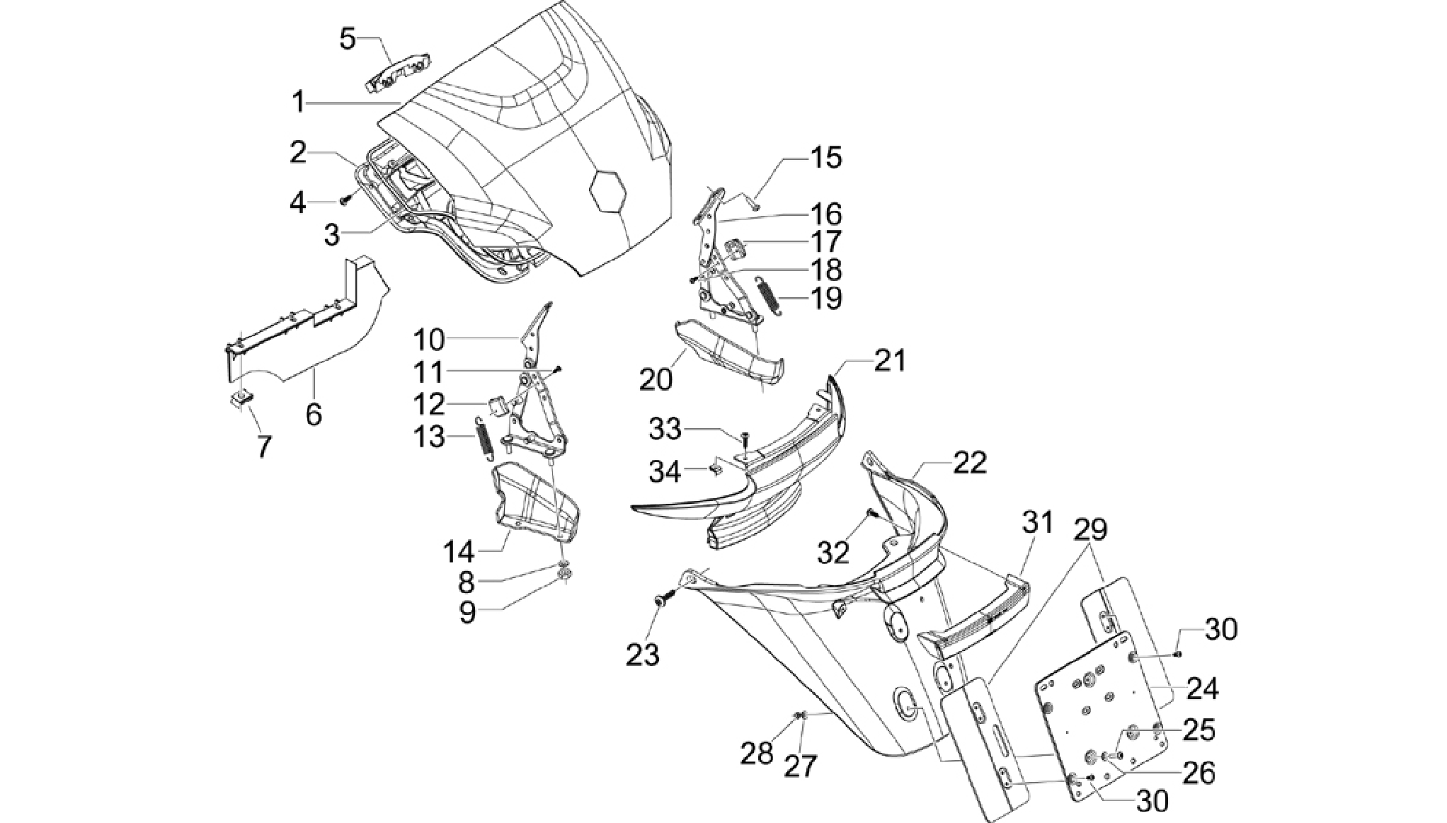 Rear cover - Splash guard