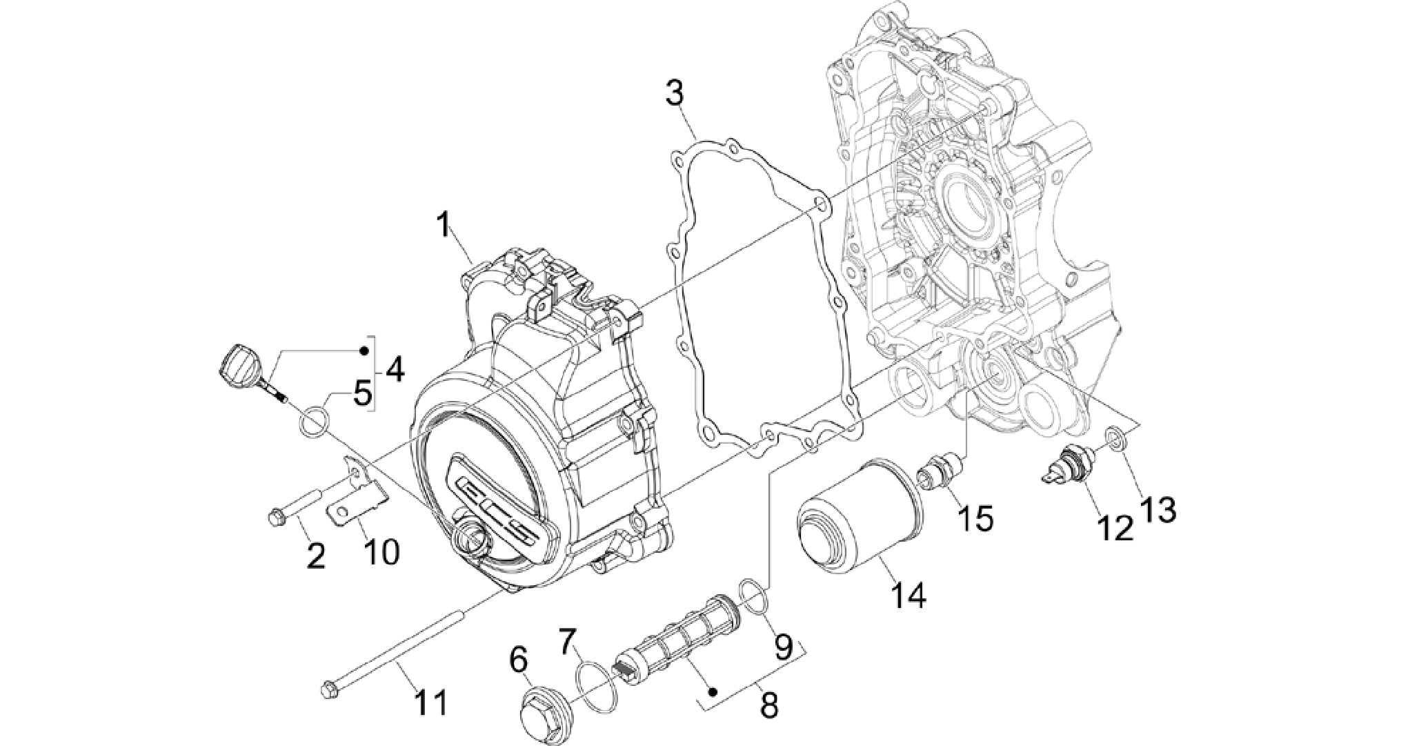 Flywheel magneto cover - Oil filter