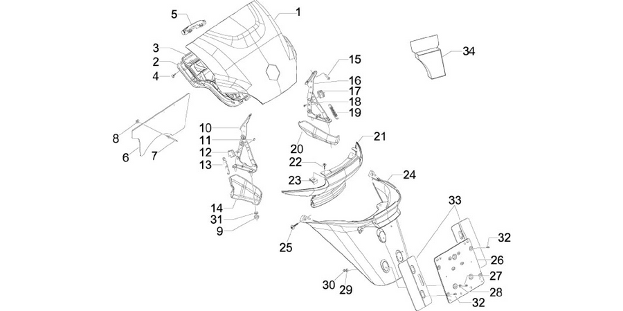 Rear cover - Splash guard