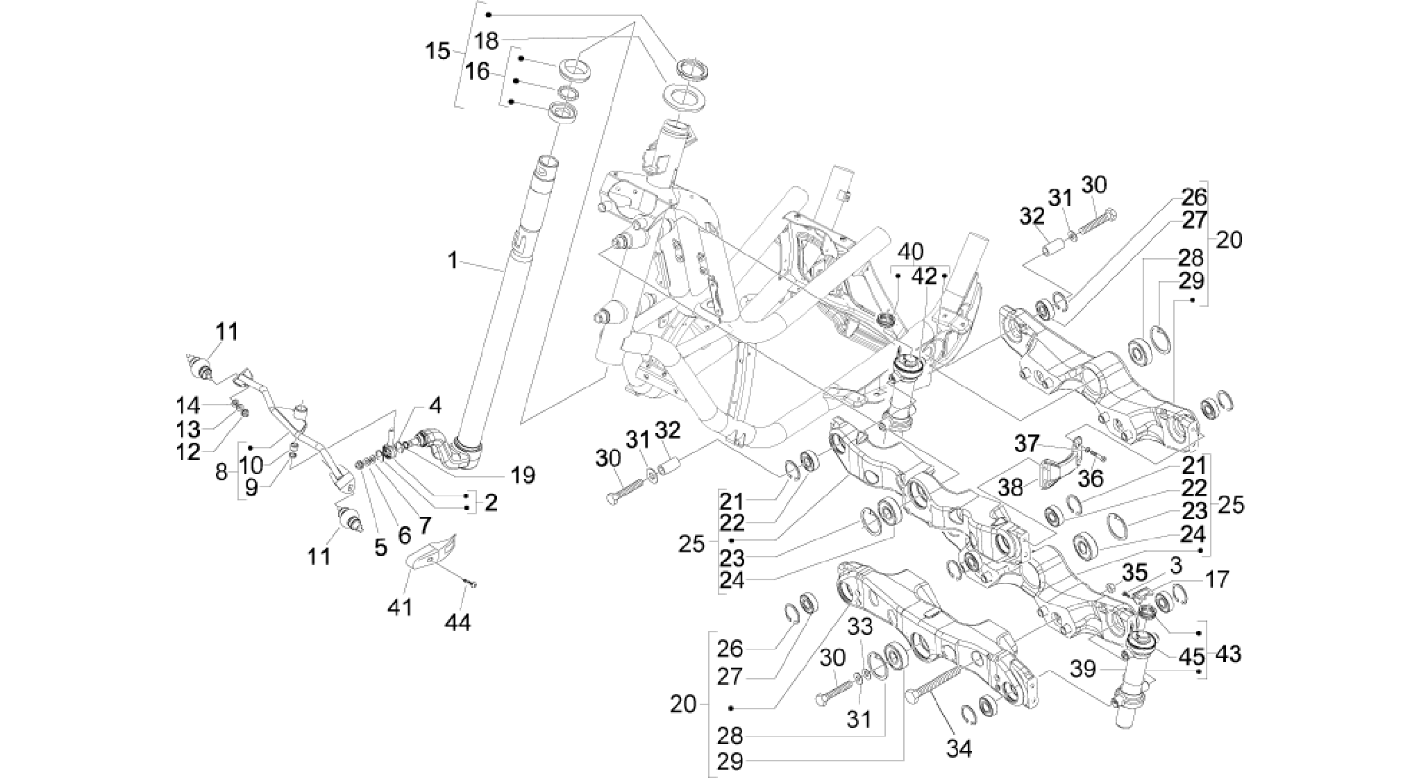 Fork/steering tube - Steering bearing unit