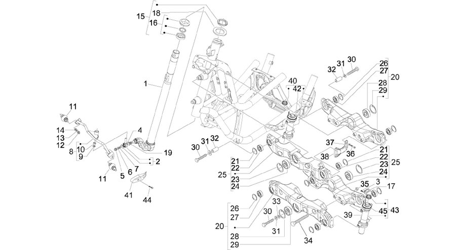 Fork/steering tube - Steering bearing unit