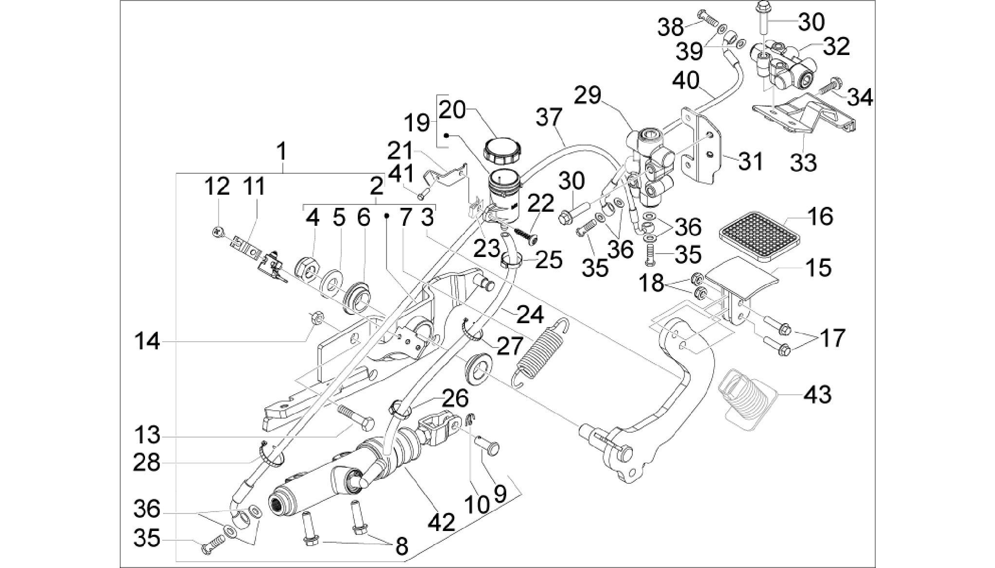 Control pedals - Levers