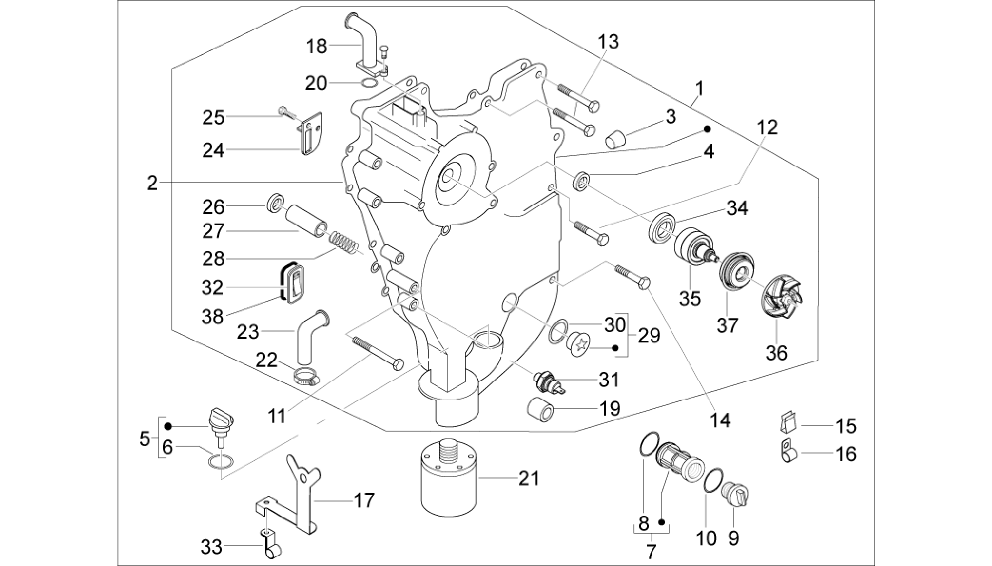 Flywheel magneto cover - Oil filter