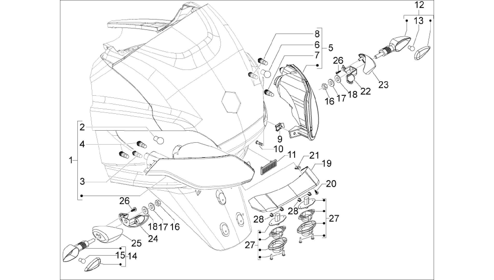 Rear headlamps - Turn signal lamps