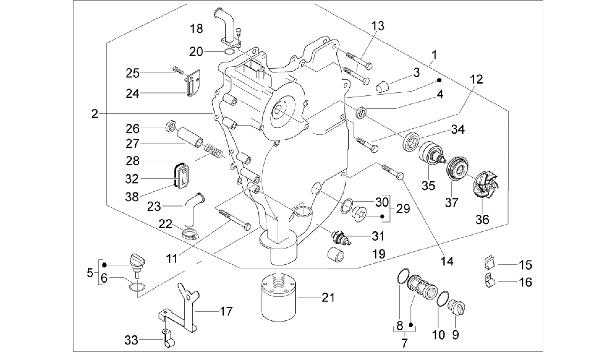 Flywheel magneto cover - Oil filter