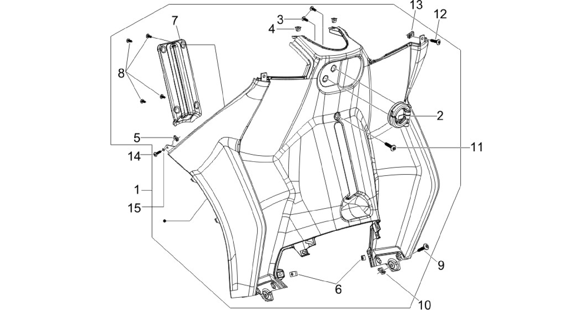 Front glove-box - Knee-guard panel