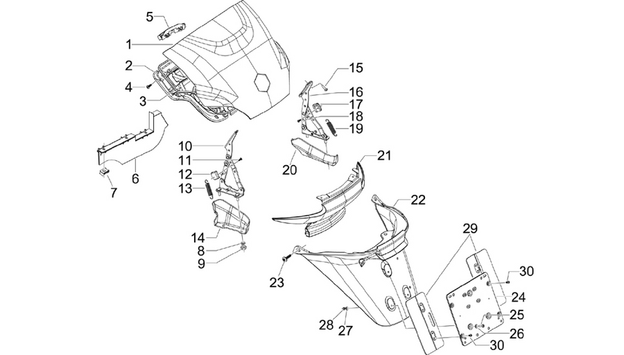 Rear cover - Splash guard