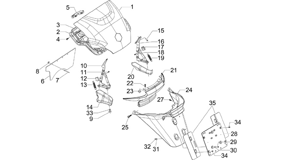 Rear cover - Splash guard