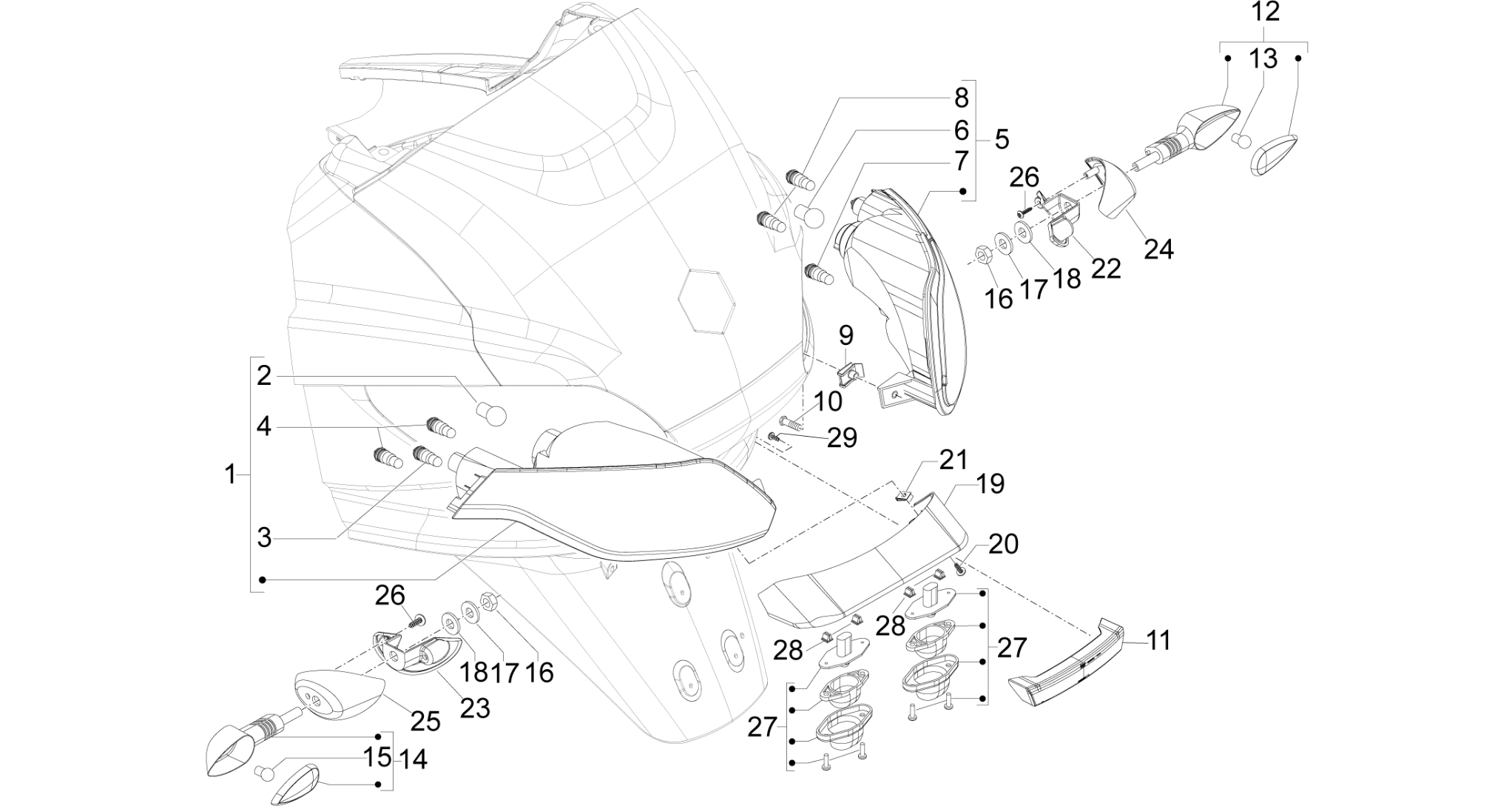 Rear headlamps - Turn signal lamps