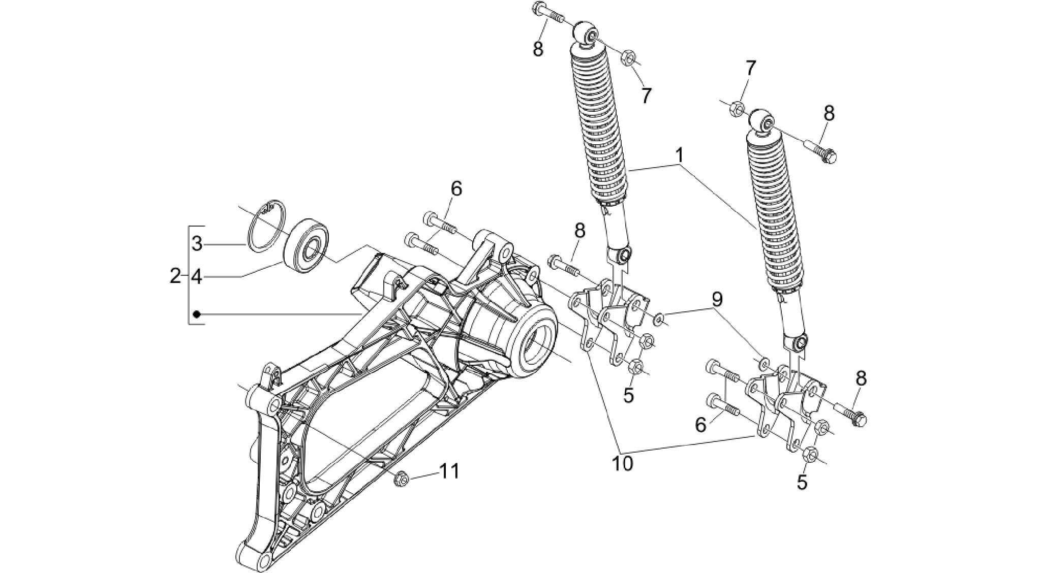 Rear suspension - Shock absorber/s
