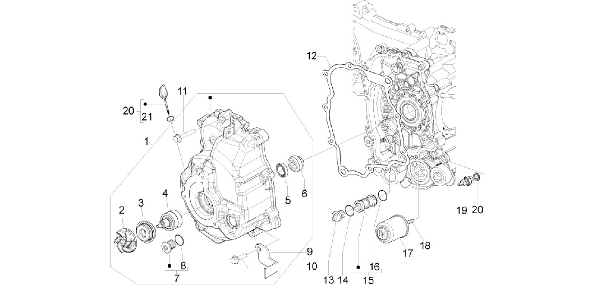 Flywheel magneto cover - Oil filter