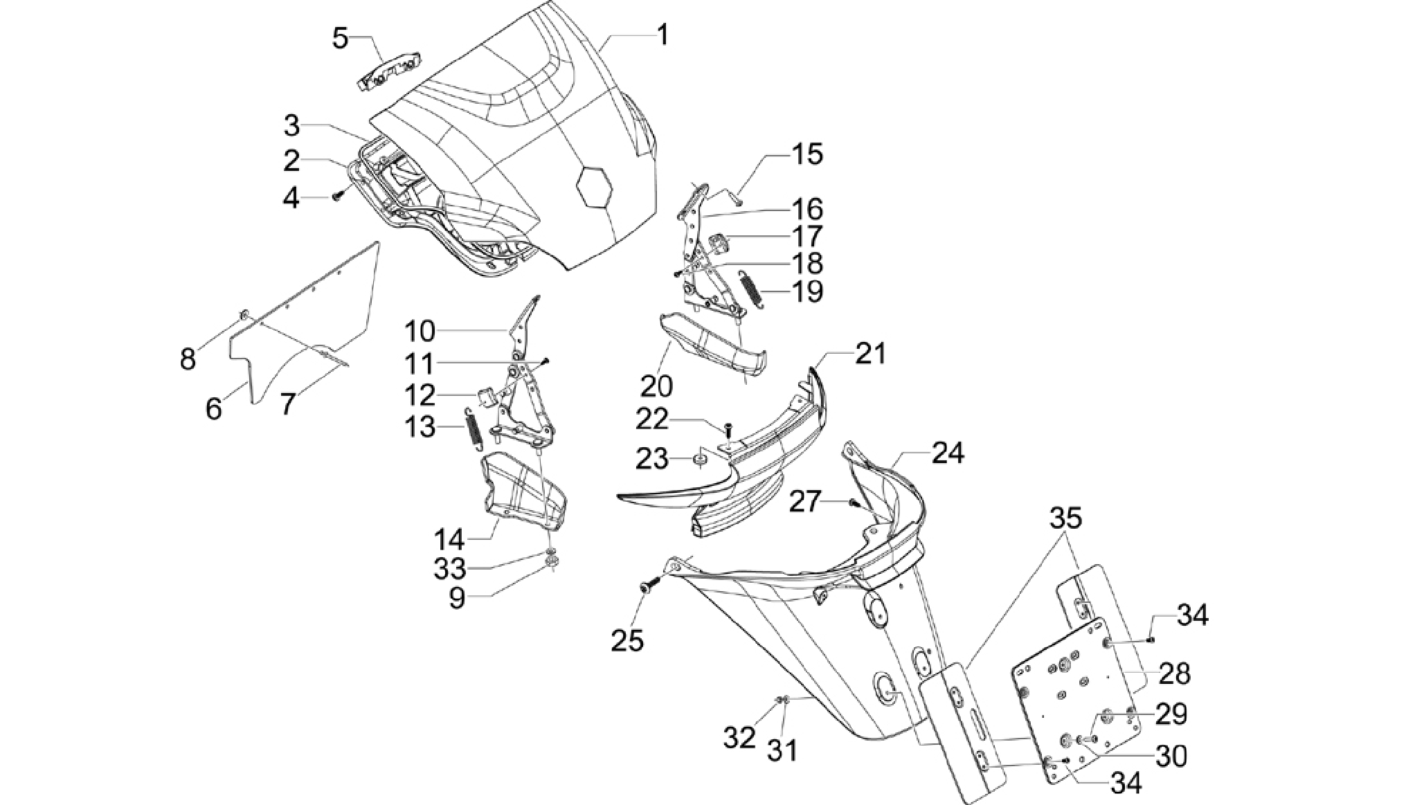Rear cover - Splash guard