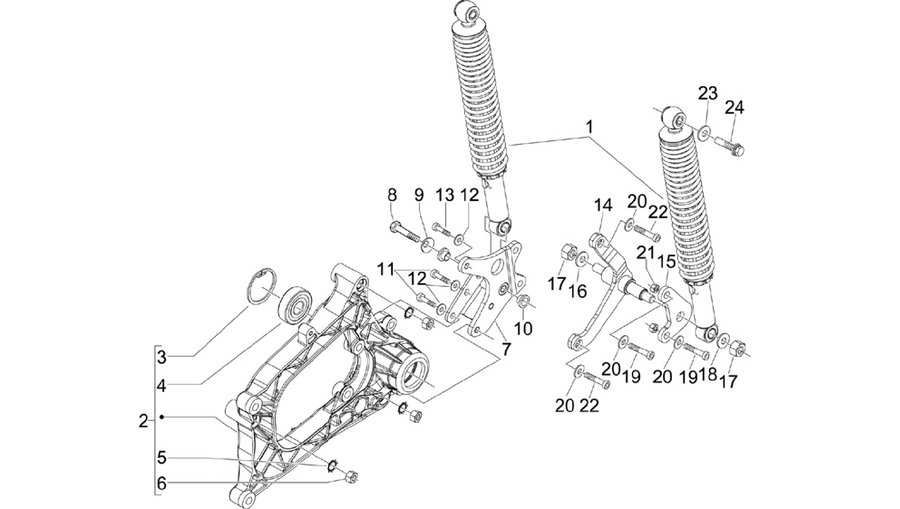 Rear suspension - Shock absorber/s