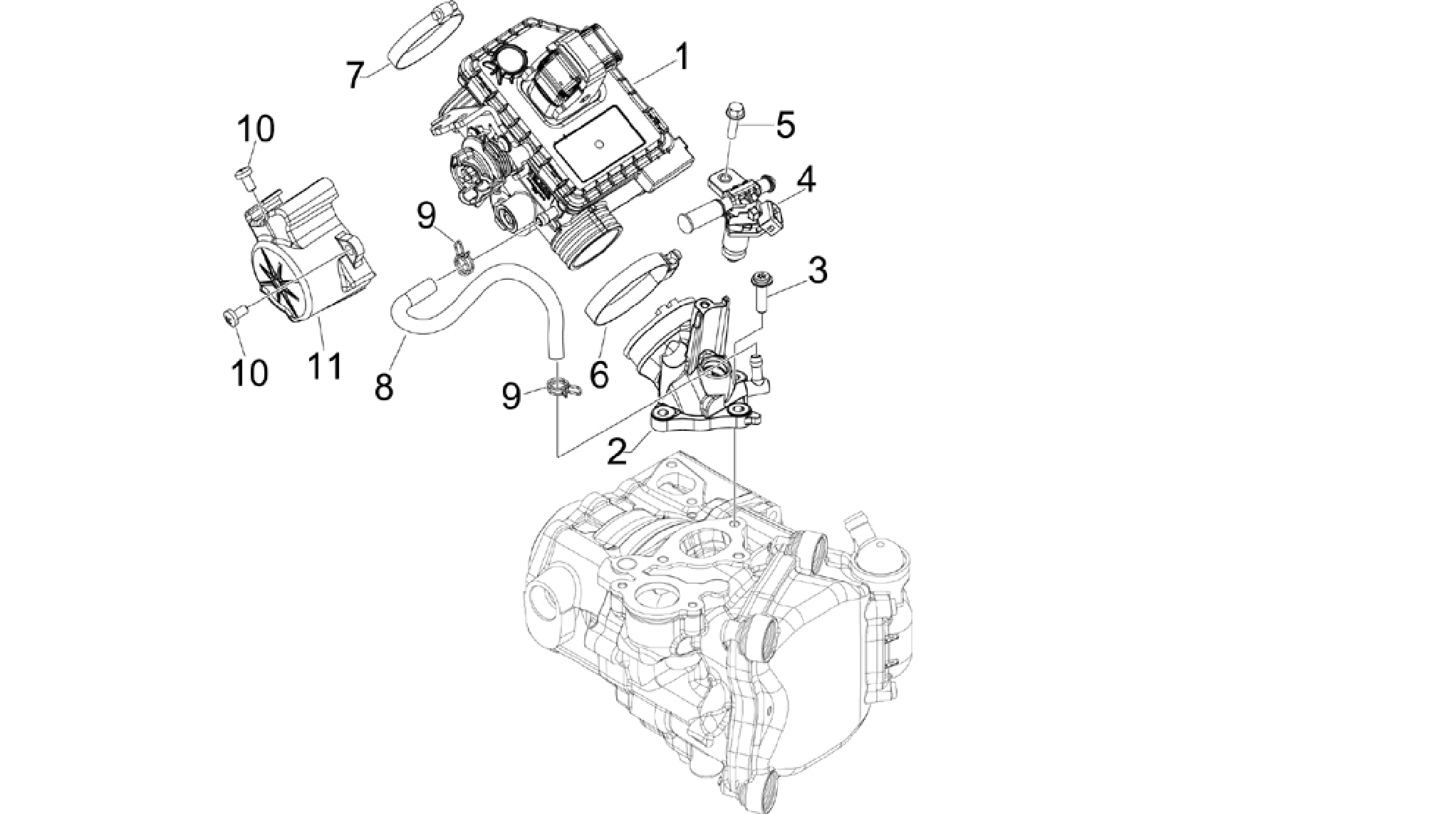 Throttle body - Injector - Induction joint