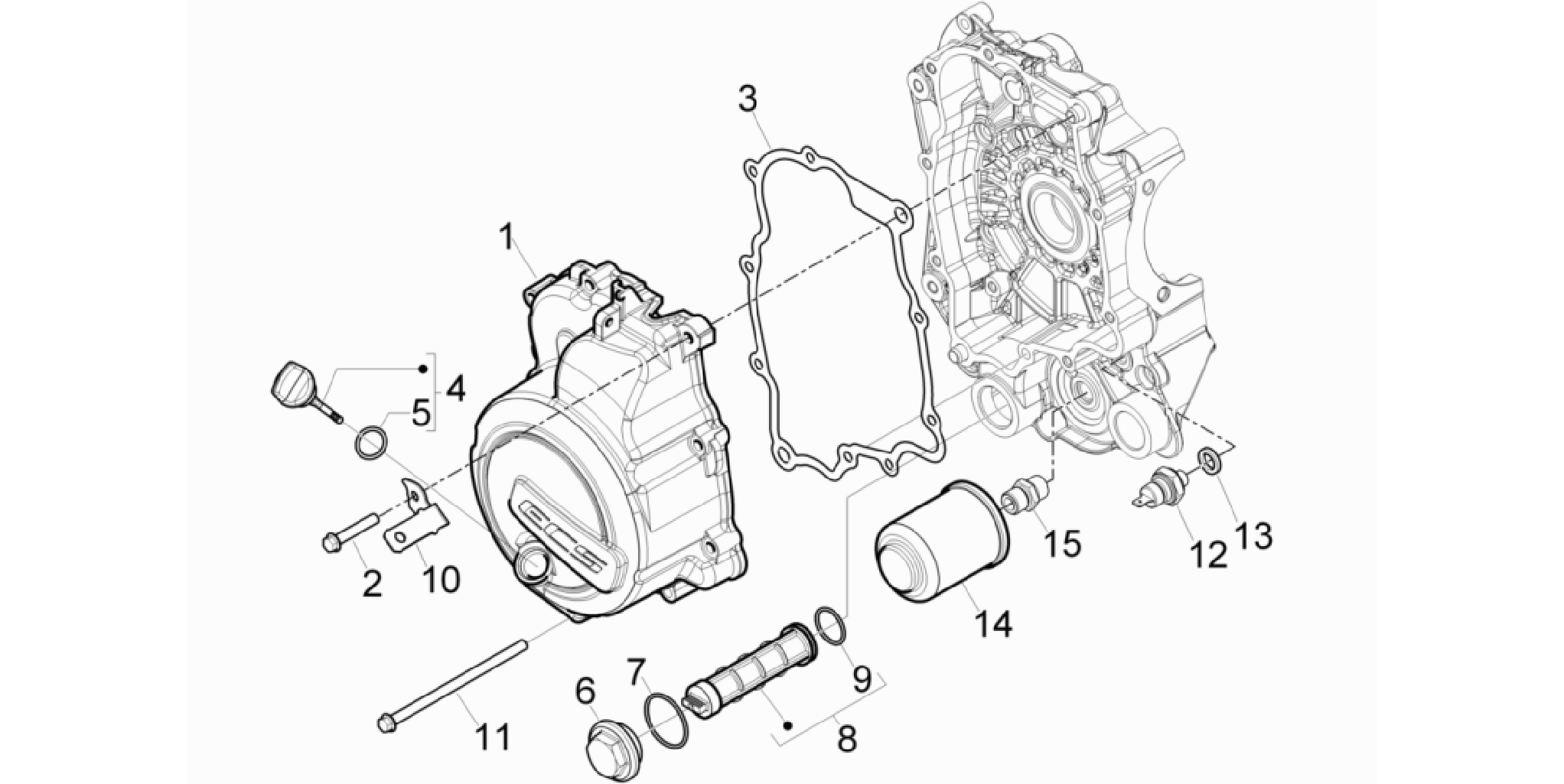 Flywheel magneto cover - Oil filter