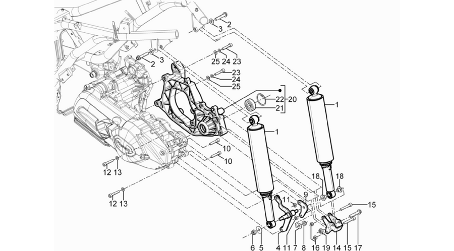 Rear suspension - Shock absorber/s