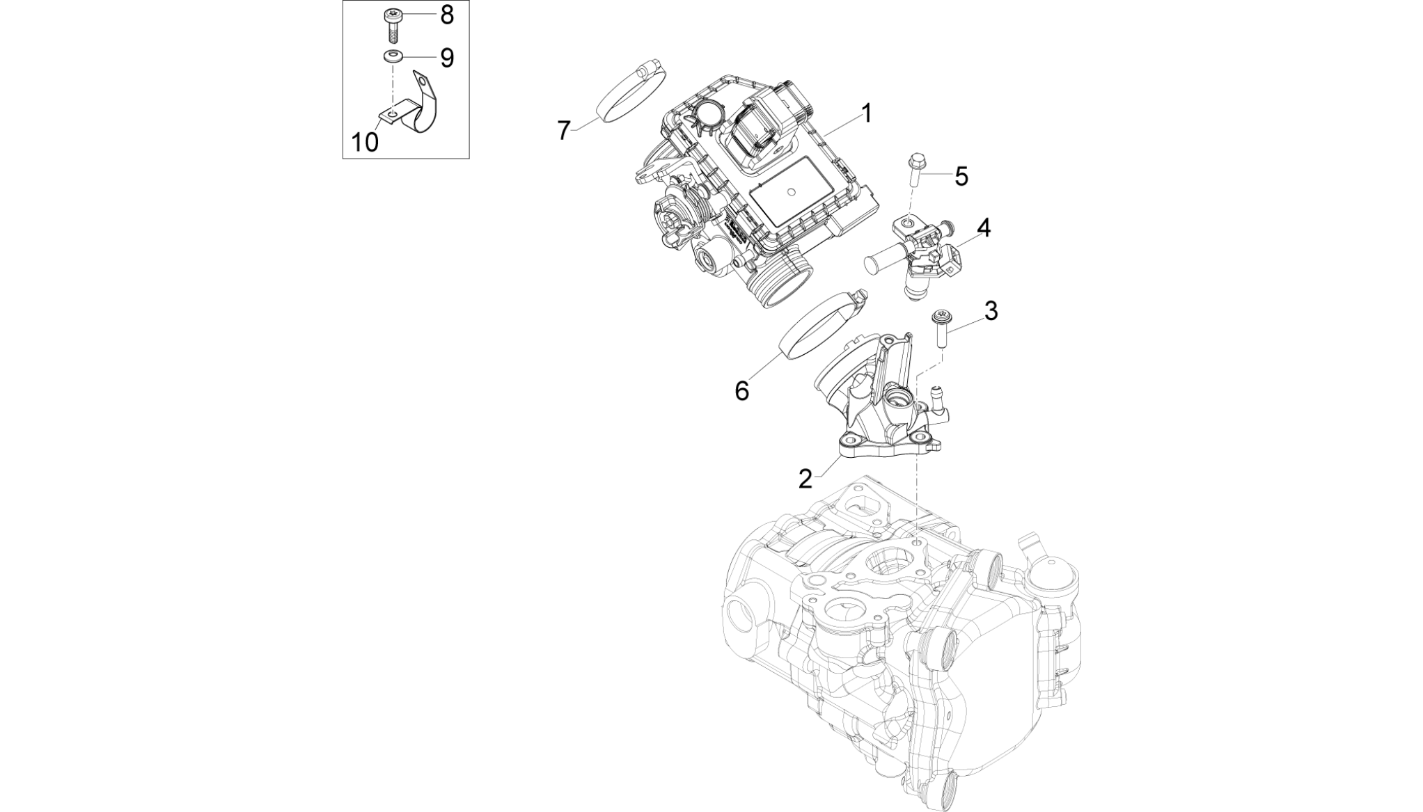 Throttle body - Injector - Induction joint