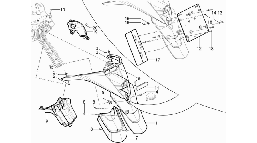 Rear cover - Splash guard