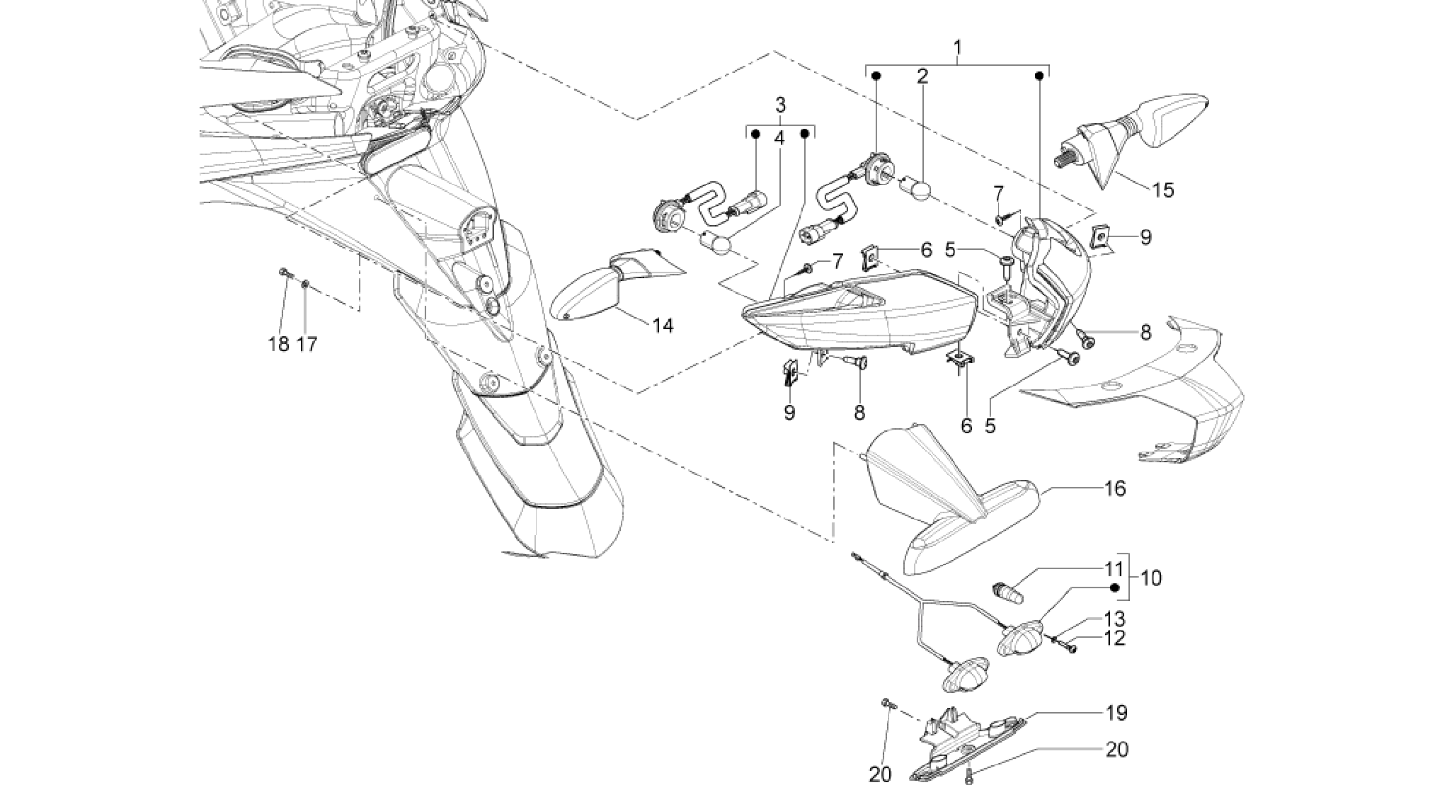 Rear headlamps - Turn signal lamps