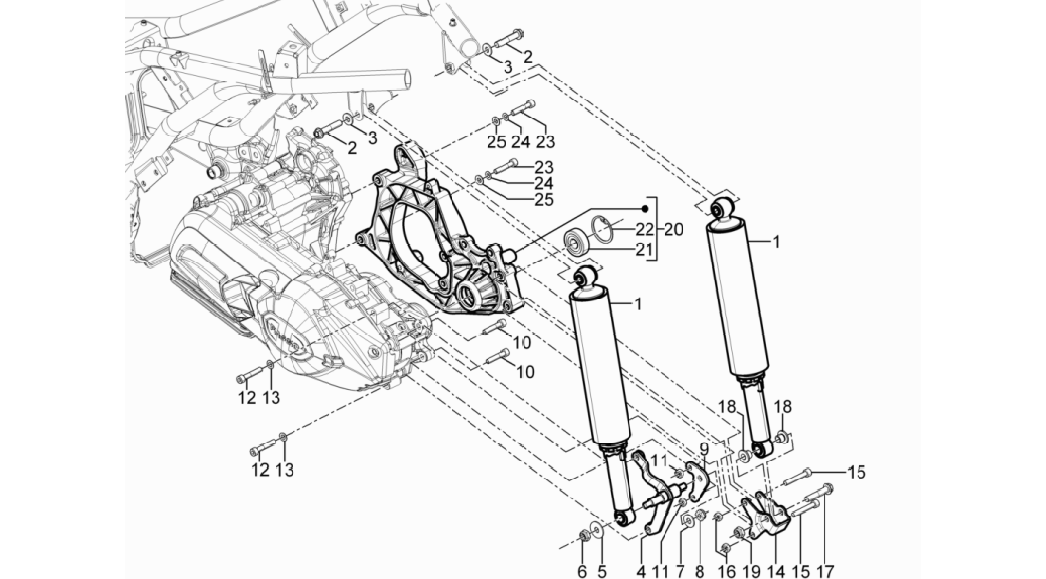 Rear suspension - Shock absorber/s