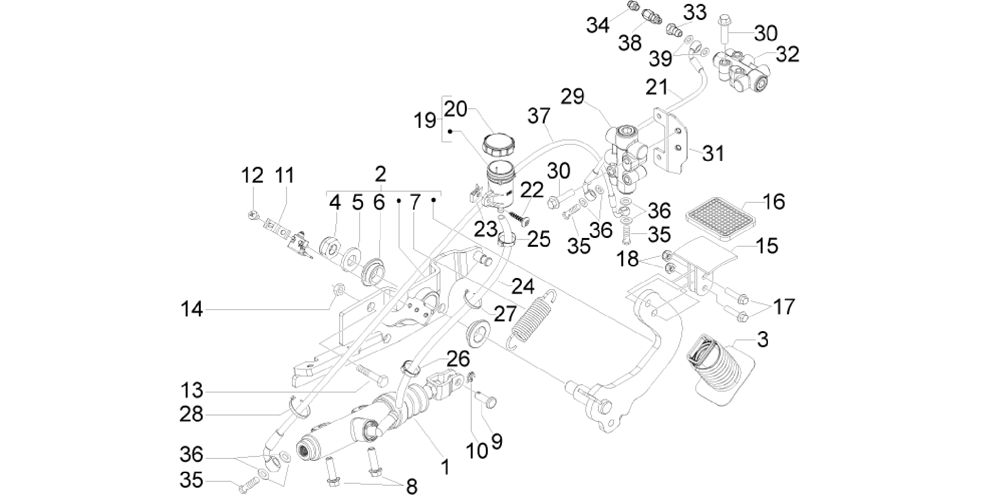 Control pedals - Levers