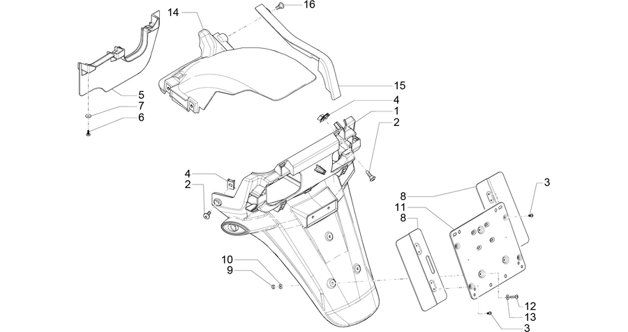 Rear cover - Splash guard