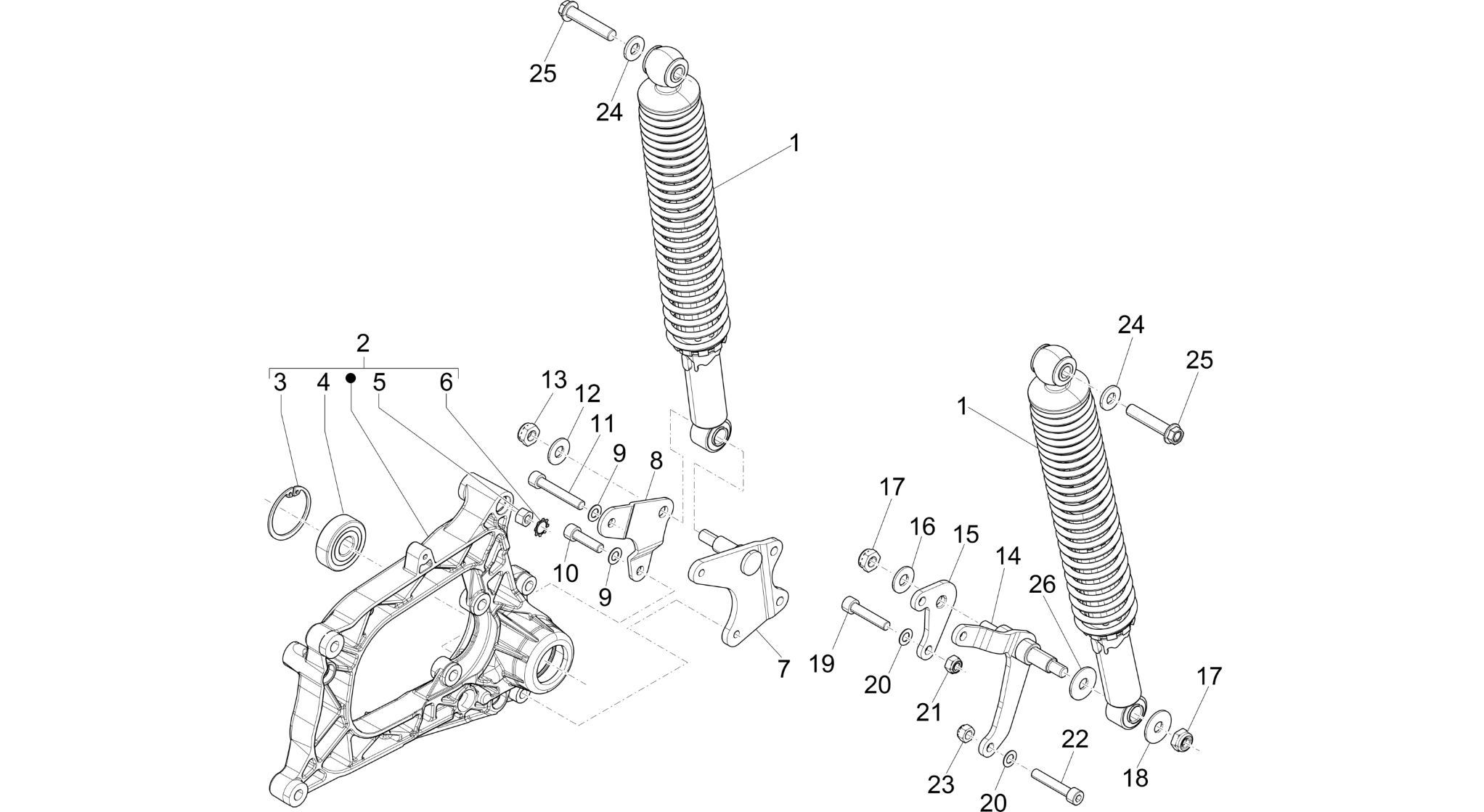 Rear suspension - Shock absorber/s