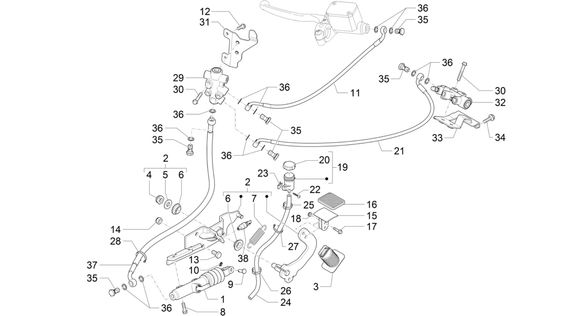 Control pedals - Levers