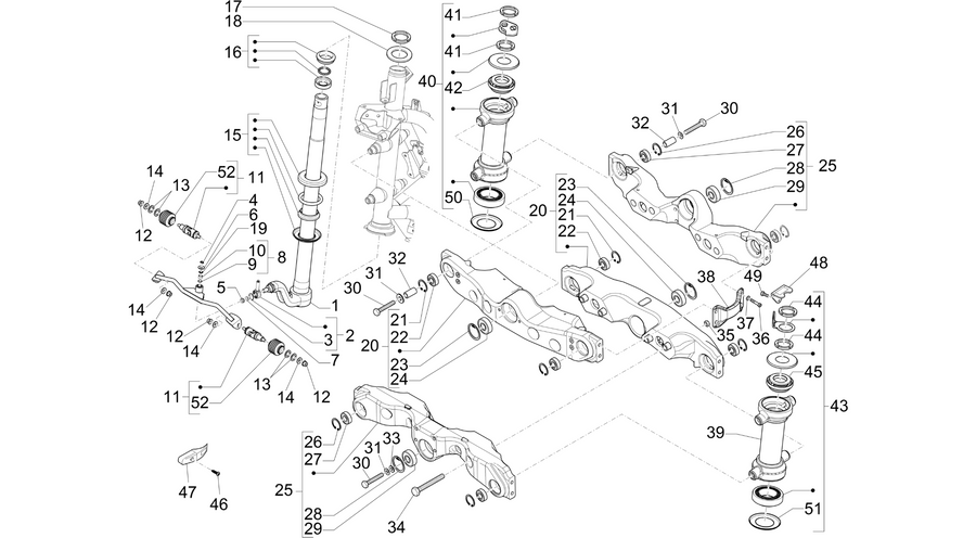 Fork/steering tube - Steering bearing unit