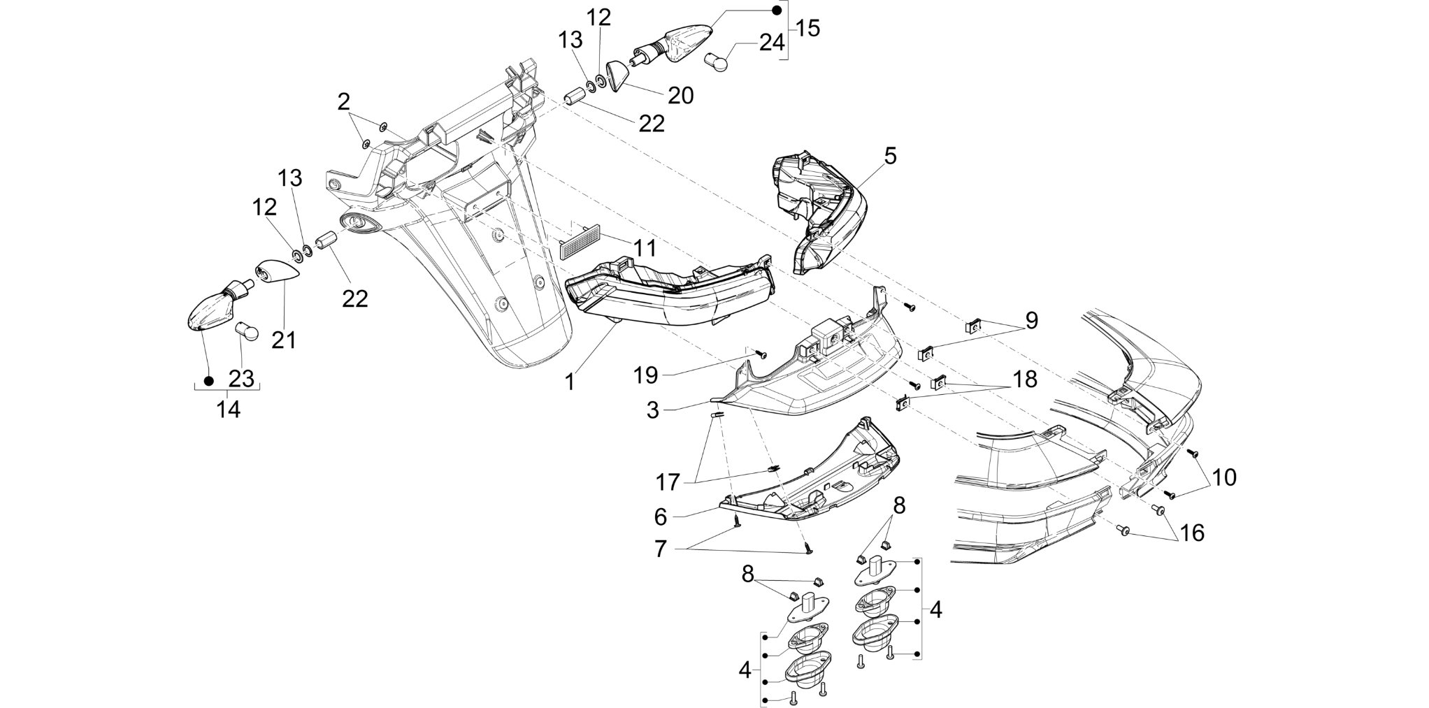 Rear headlamps - Turn signal lamps